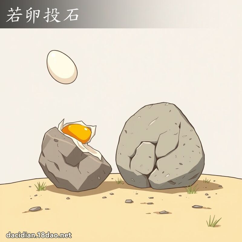 若卵投石 - 国语大辞典配图
