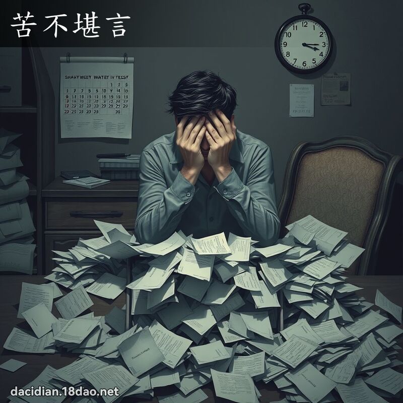苦不堪言 - 國語大辭典配圖