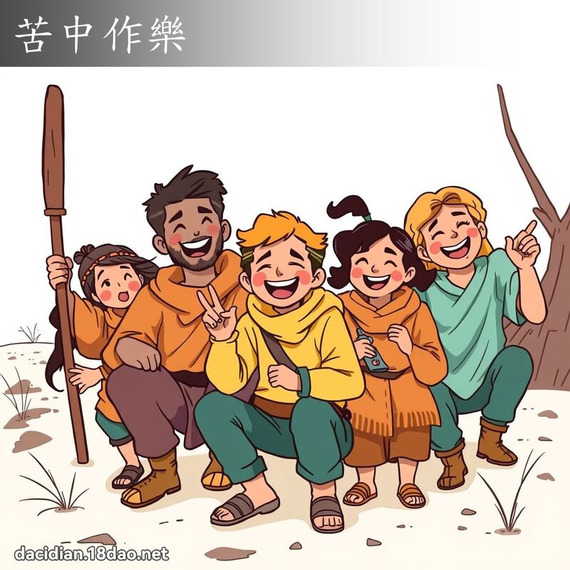 苦中作乐 - 国语大辞典配图