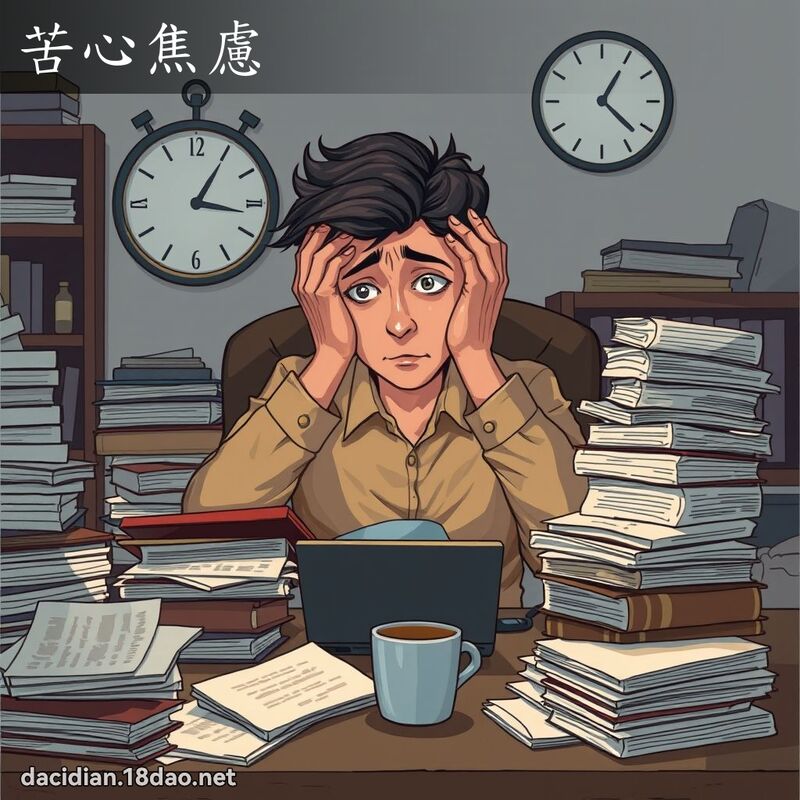 苦心焦虑 - 国语大辞典配图