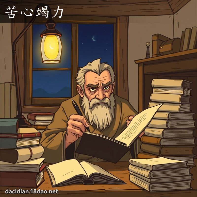 苦心竭力 - 國語大辭典配圖