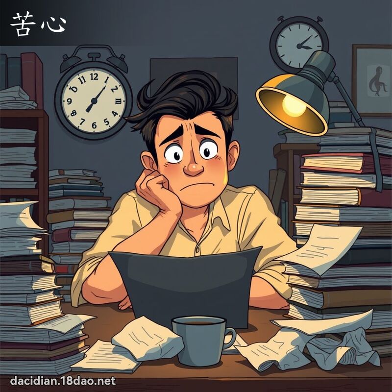 苦心 - 國語大辭典配圖