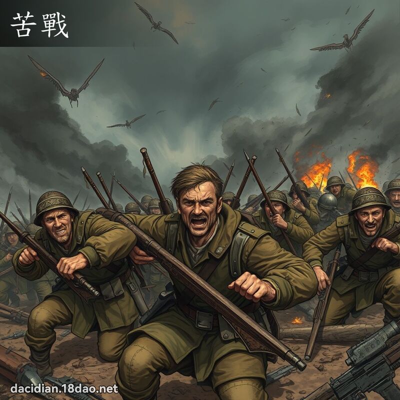 苦战 - 国语大辞典配图