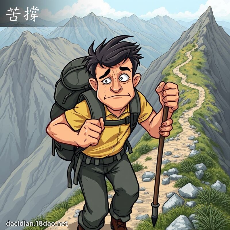 苦撑 - 国语大辞典配图