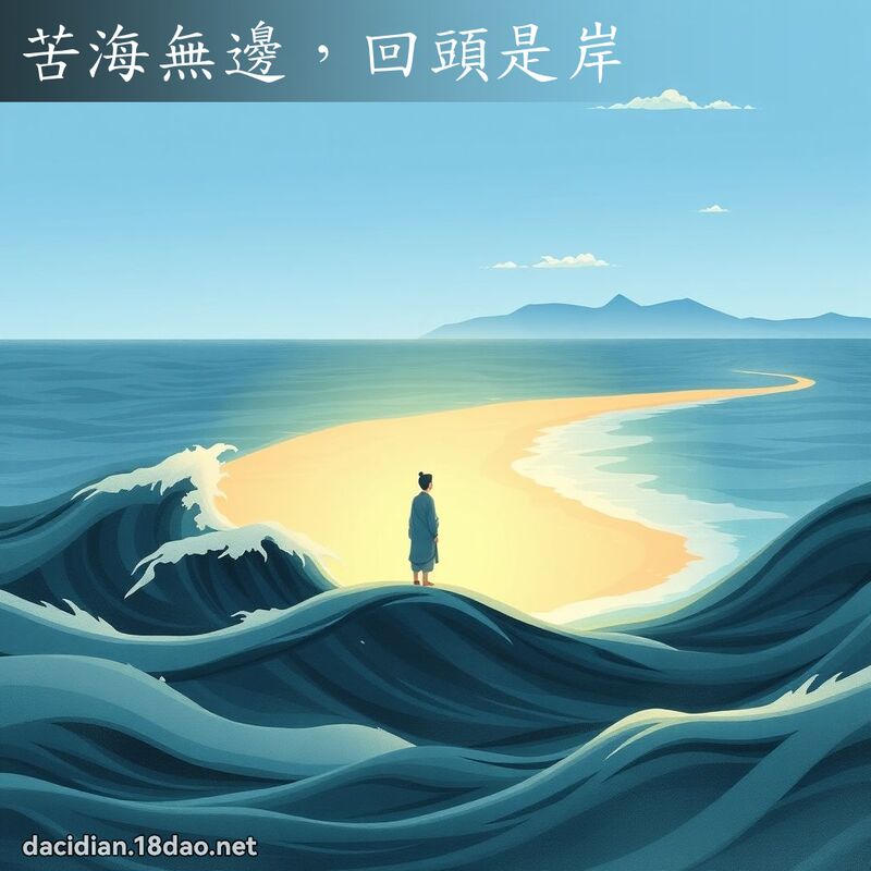 苦海無邊，回頭是岸 - 國語大辭典配圖