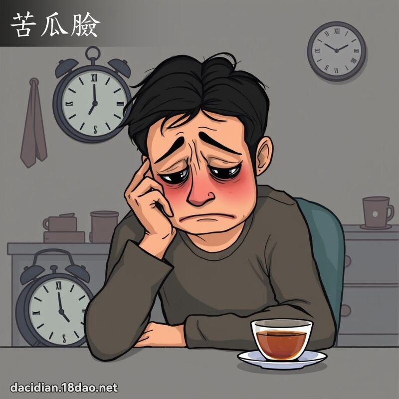 苦瓜脸 - 国语大辞典配图