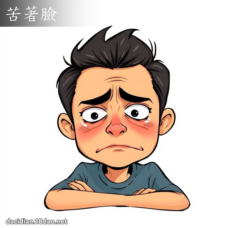 苦著臉 - 國語大辭典配圖