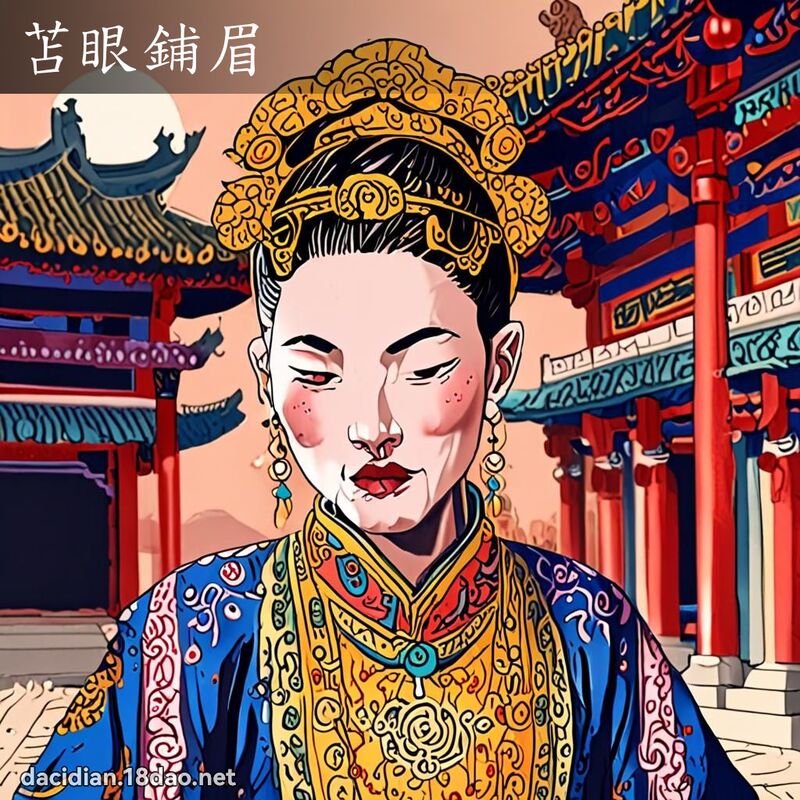 苫眼铺眉 - 国语大辞典配图