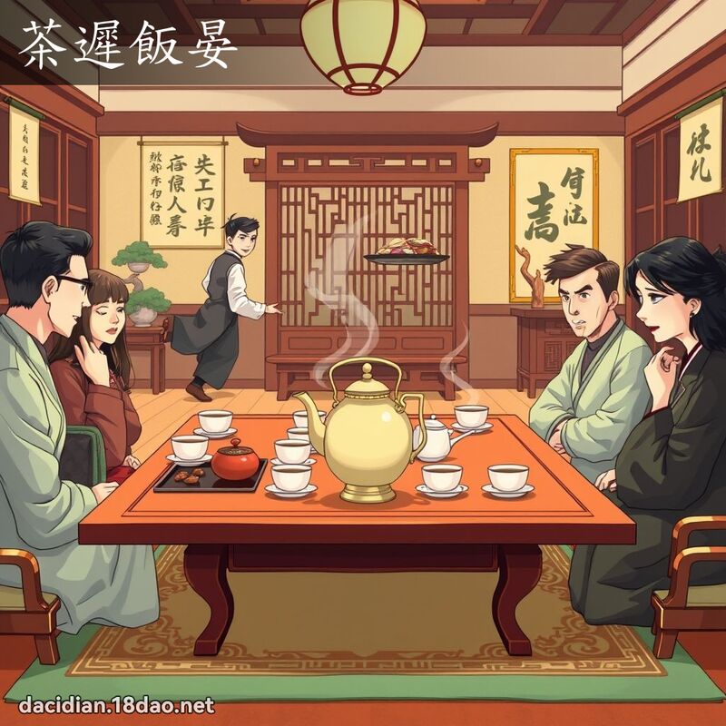 茶遲飯晏 - 國語大辭典配圖
