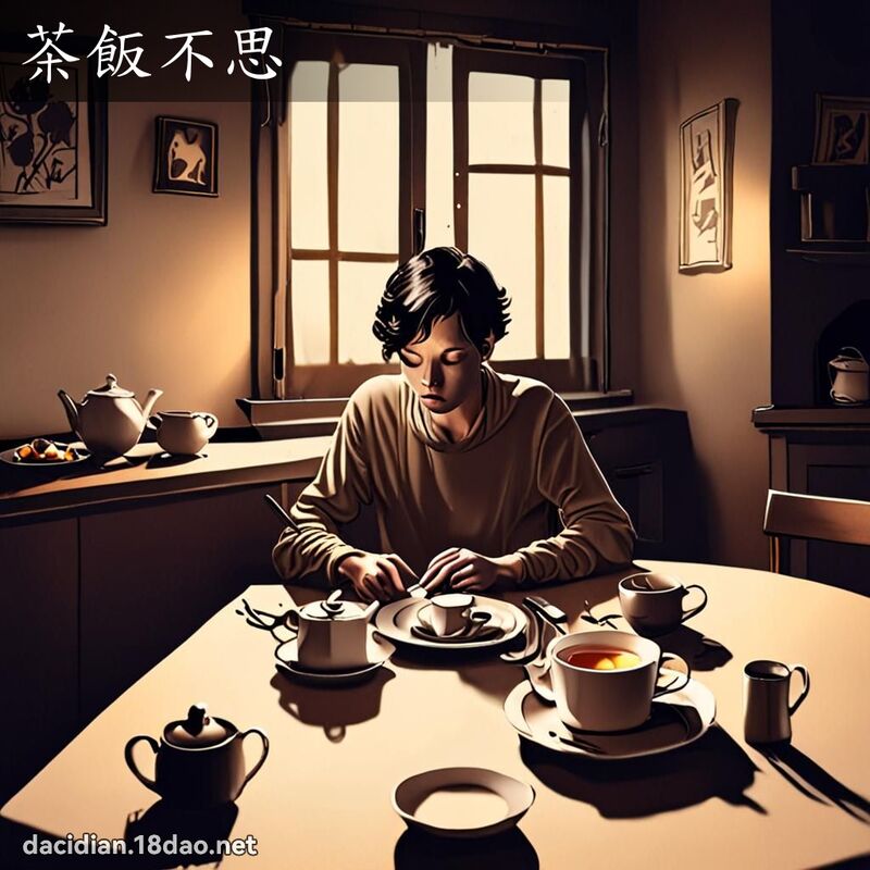 茶飯不思 - 國語大辭典配圖