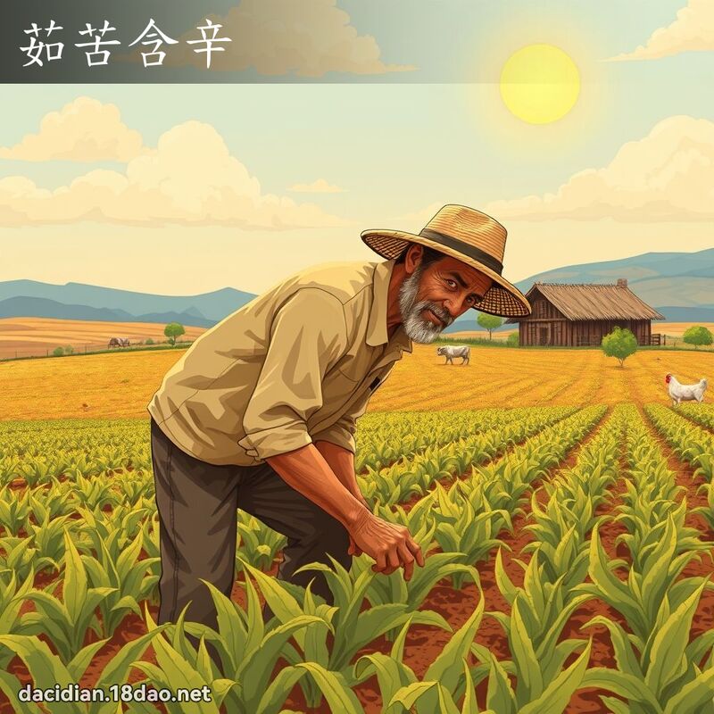 茹苦含辛 - 國語大辭典配圖