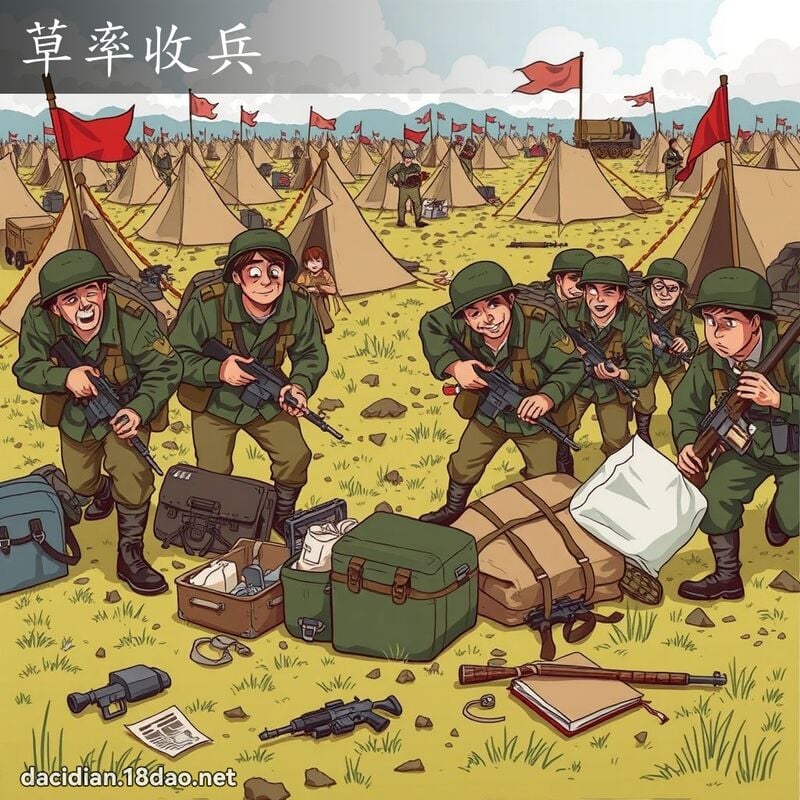 草率收兵 - 國語大辭典配圖