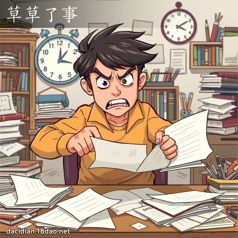 草草了事 - 國語大辭典配圖