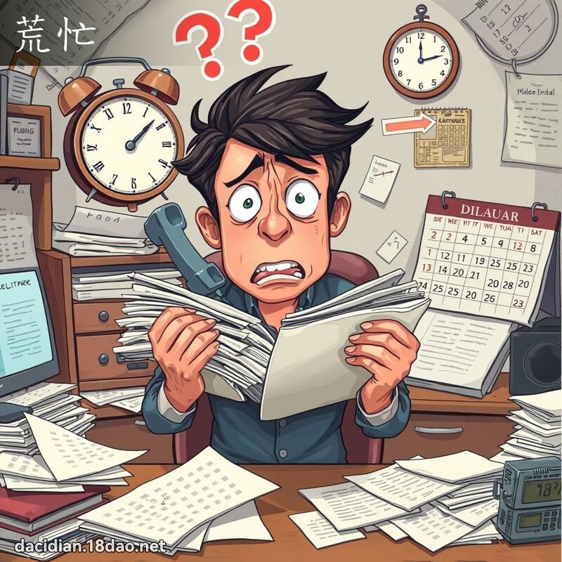 荒忙 - 国语大辞典配图
