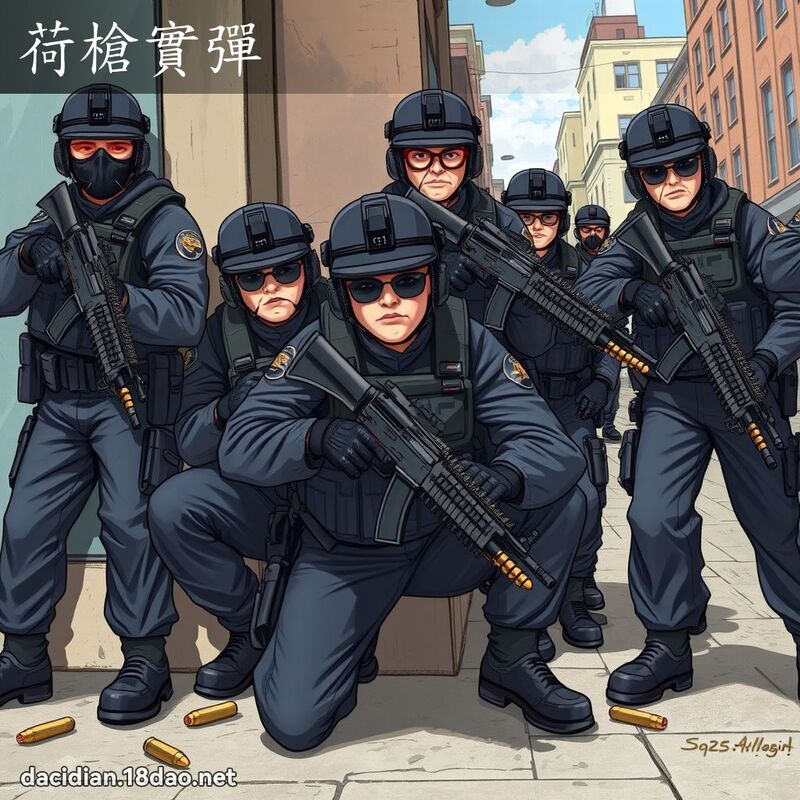 荷枪实弹 - 国语大辞典配图