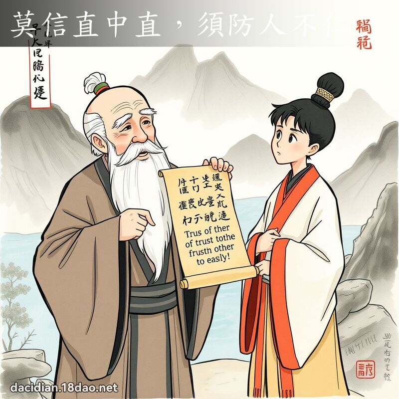 莫信直中直，須防人不仁 - 國語大辭典配圖