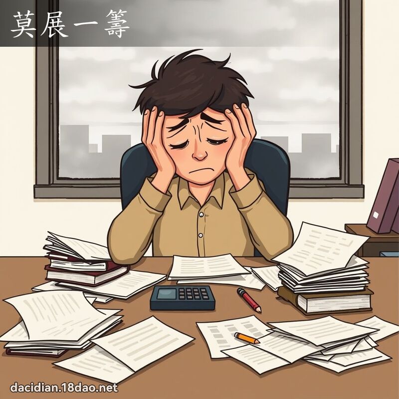 莫展一籌 - 國語大辭典配圖