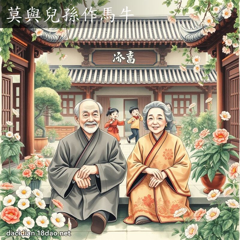 莫與兒孫作馬牛 - 國語大辭典配圖
