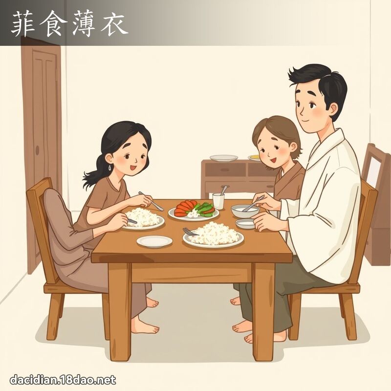 菲食薄衣 - 国语大辞典配图