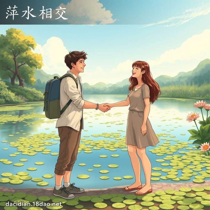 萍水相交 - 国语大辞典配图