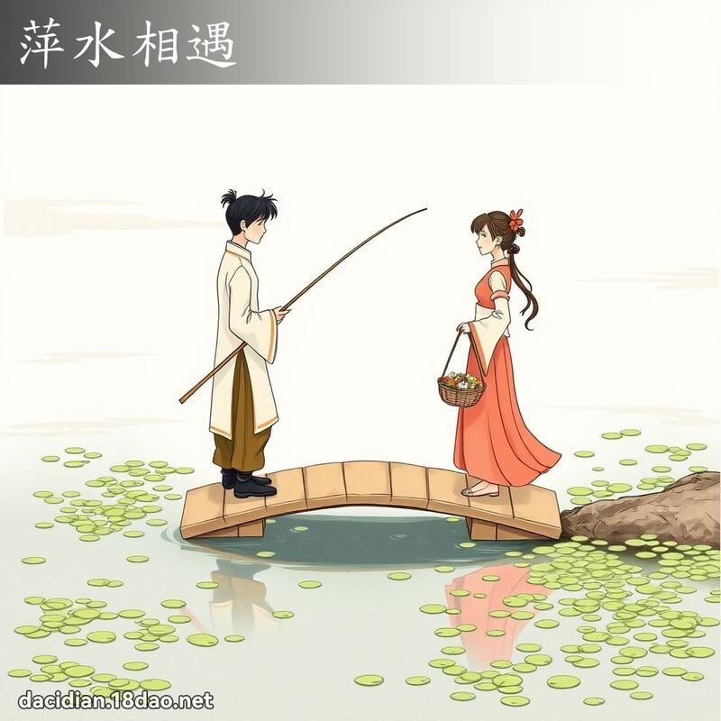 萍水相遇 - 国语大辞典配图