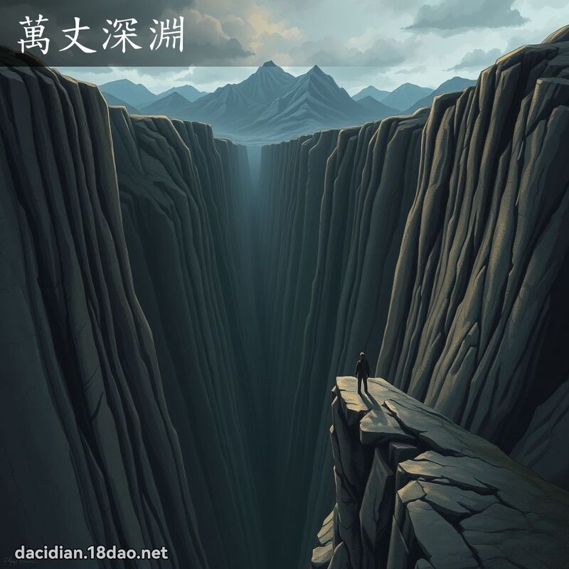 萬丈深淵 - 國語大辭典配圖