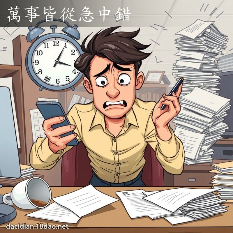 萬事皆從急中錯 - 國語大辭典配圖