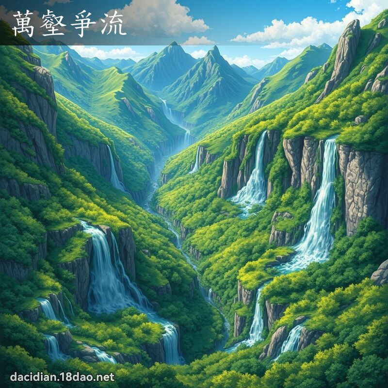 萬壑爭流 - 國語大辭典配圖