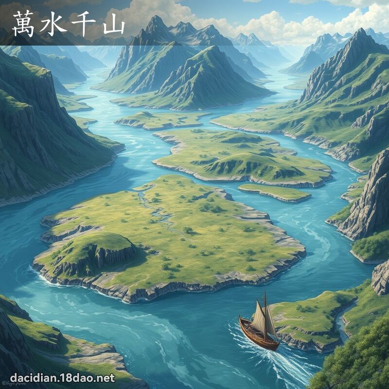 萬水千山 - 國語大辭典配圖