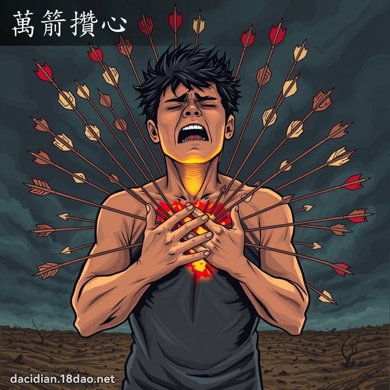 萬箭攢心 - 國語大辭典配圖