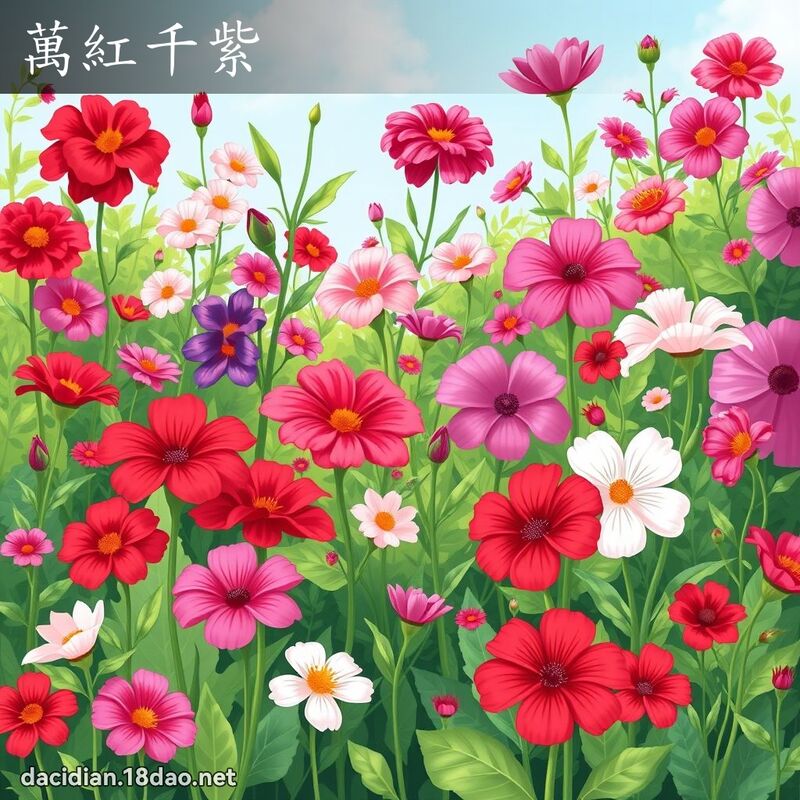 萬紅千紫 - 國語大辭典配圖
