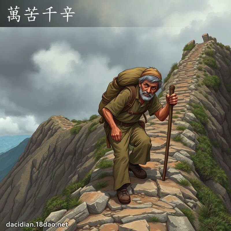 萬苦千辛 - 國語大辭典配圖