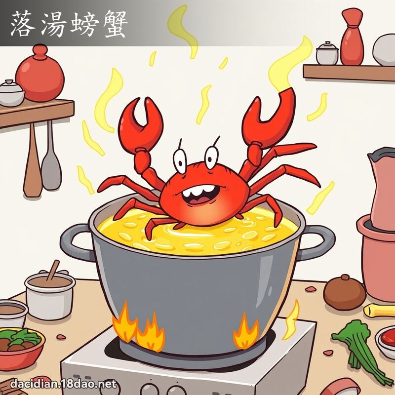 落湯螃蟹 - 國語大辭典配圖