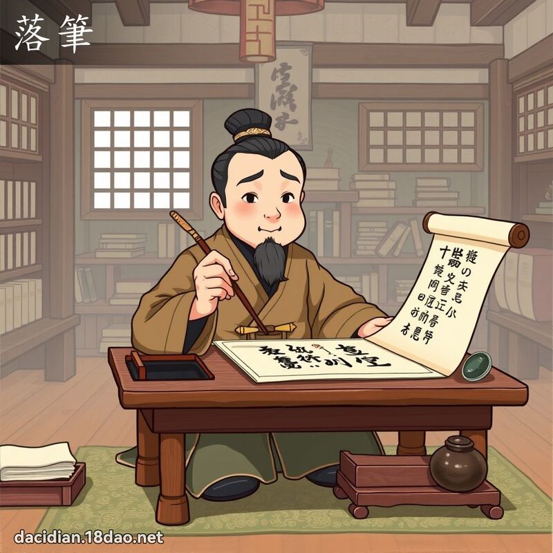 落筆 - 國語大辭典配圖