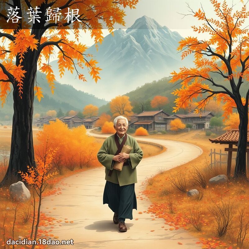 落叶归根 - 国语大辞典配图