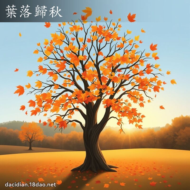 葉落歸秋 - 國語大辭典配圖