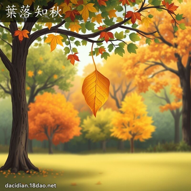 葉落知秋 - 國語大辭典配圖