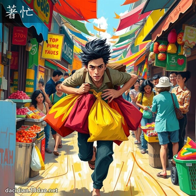 著忙 - 国语大辞典配图