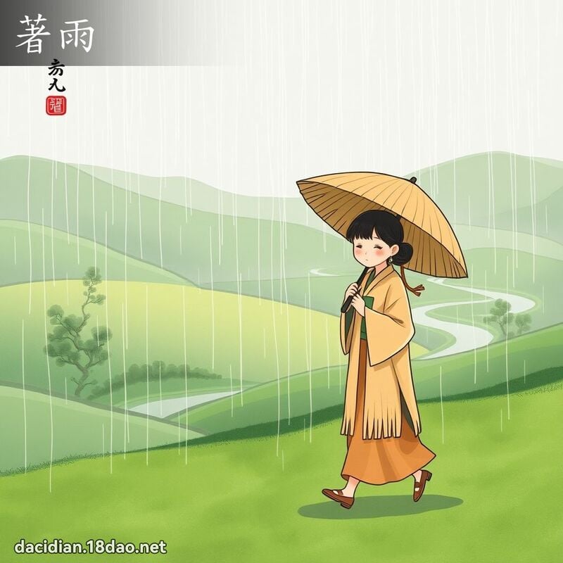 著雨 - 國語大辭典配圖
