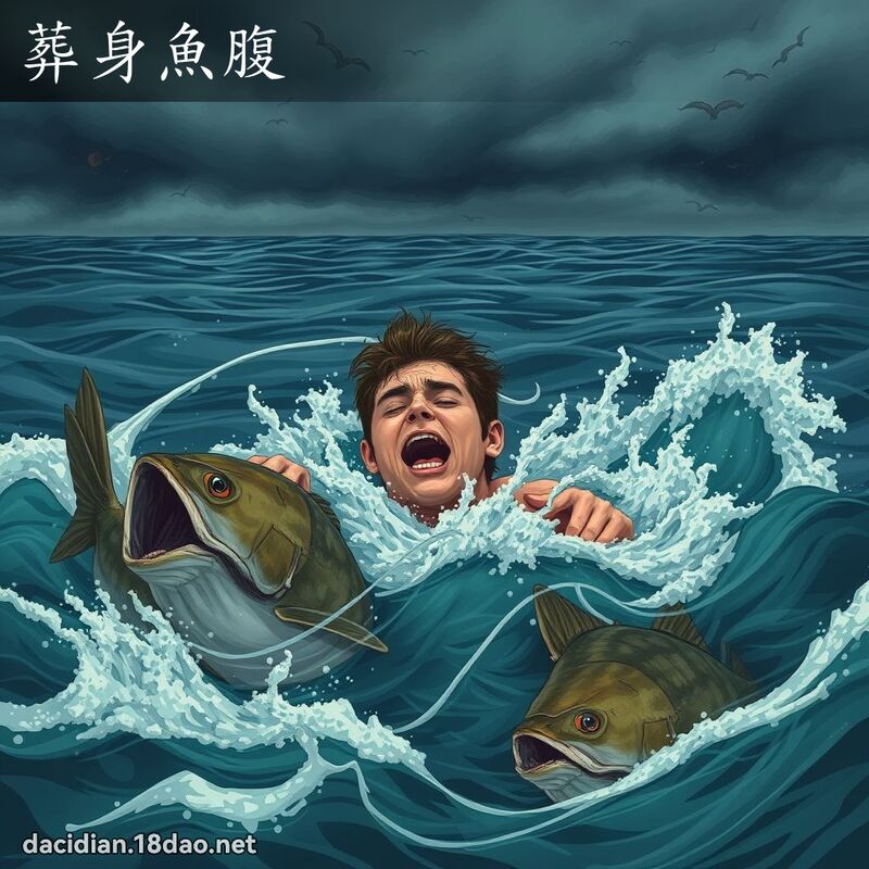 葬身鱼腹 - 国语大辞典配图