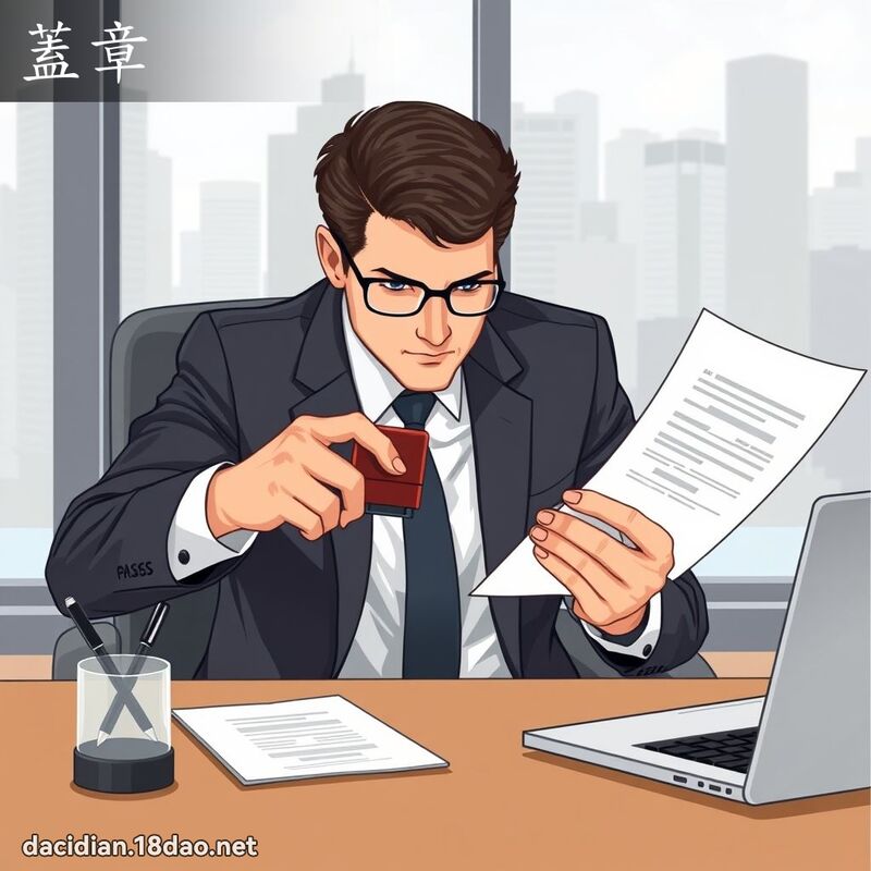 蓋章 - 國語大辭典配圖