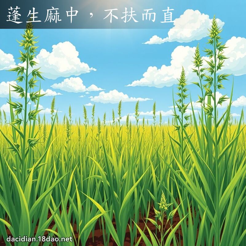 蓬生麻中，不扶而直 - 國語大辭典配圖