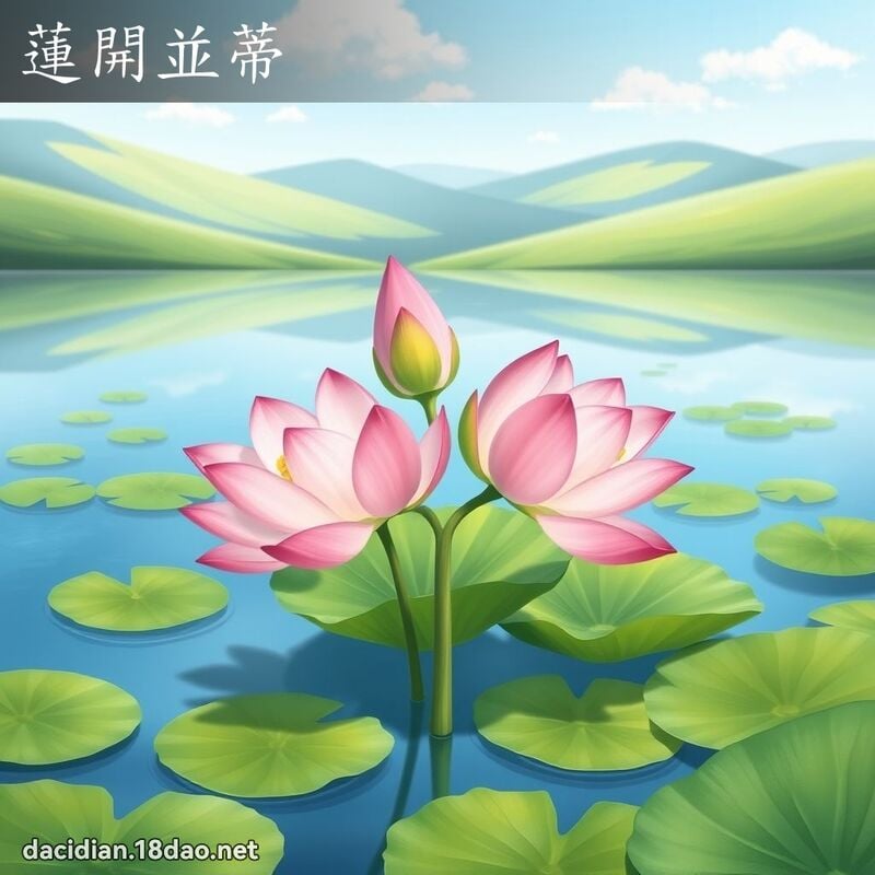 莲开並蒂 - 国语大辞典配图