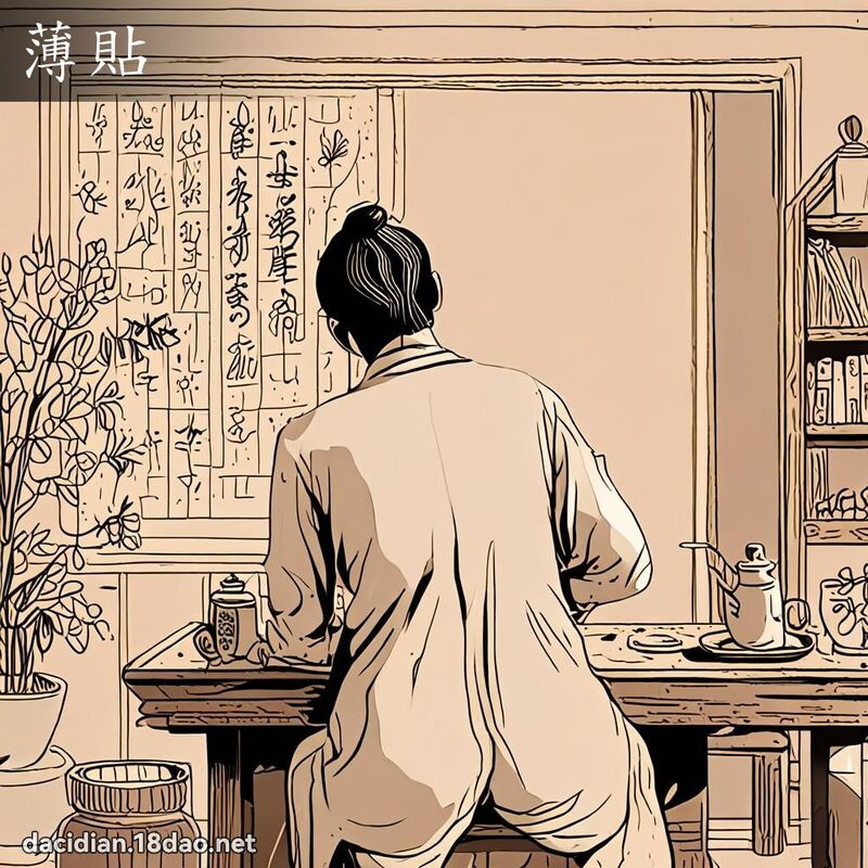 薄贴 - 国语大辞典配图
