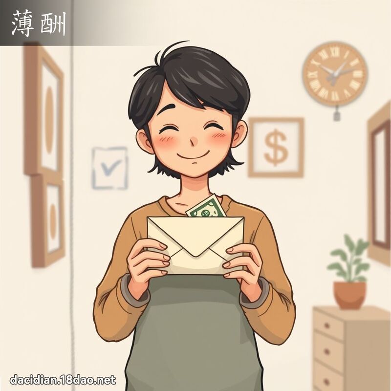 薄酬 - 國語大辭典配圖