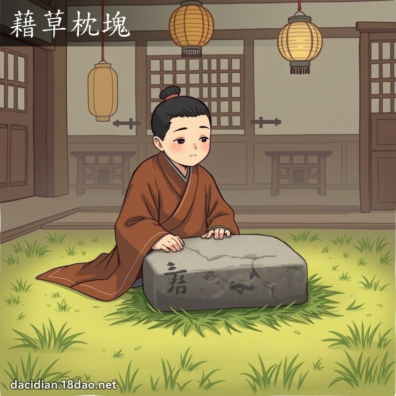 藉草枕塊 - 國語大辭典配圖