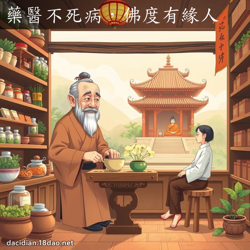 藥醫不死病，佛度有緣人 - 國語大辭典配圖