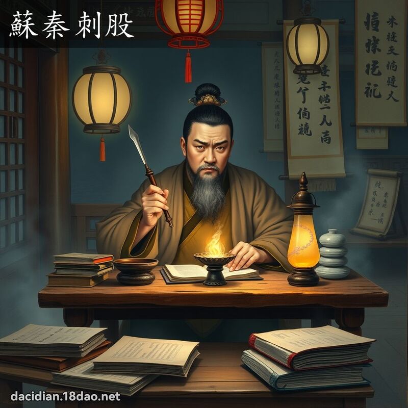 苏秦刺股 - 国语大辞典配图
