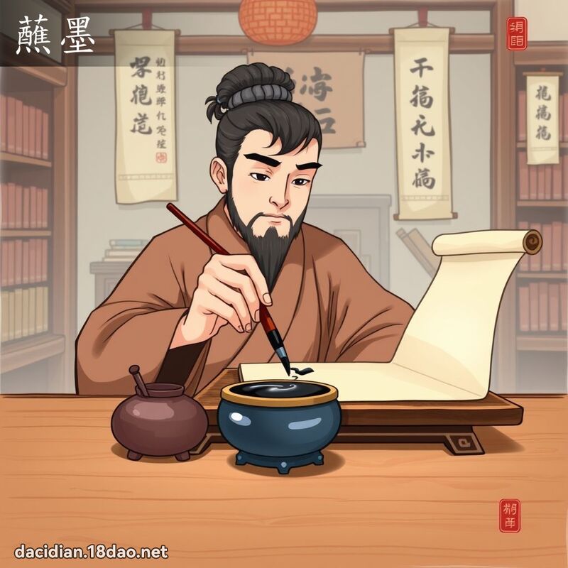 蘸墨 - 國語大辭典配圖