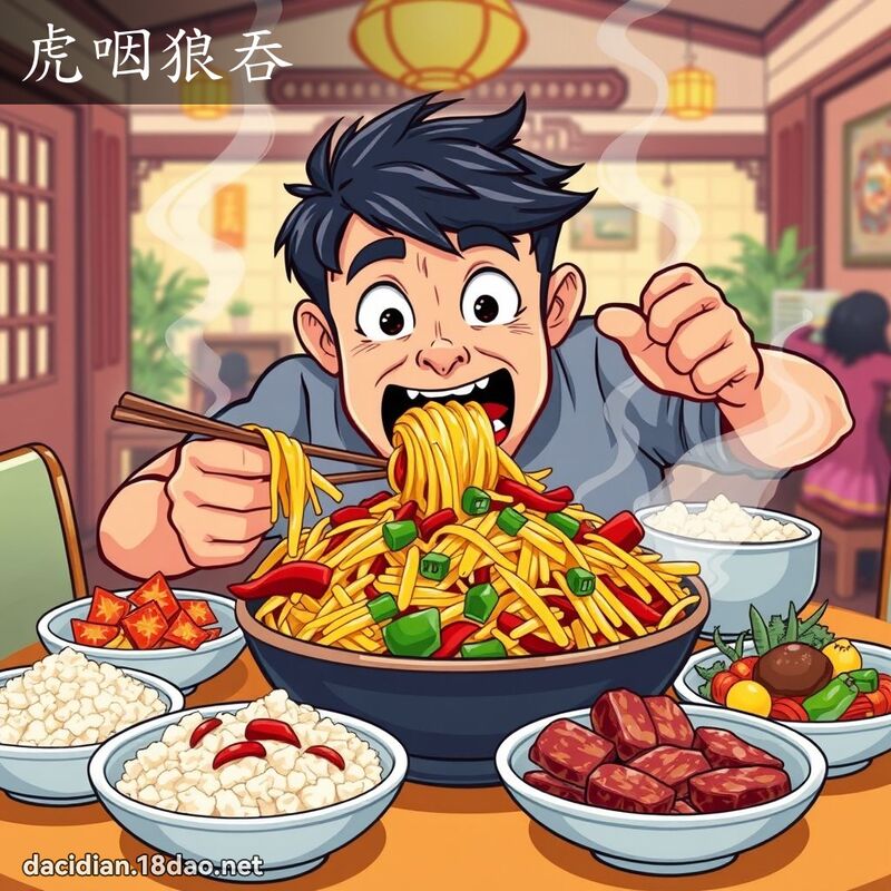 虎咽狼吞 - 国语大辞典配图